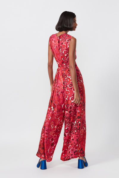 Saaksha and Kinni Floral print sleeveless jumpsuit with attached belt indian designer online shopping melange singapore