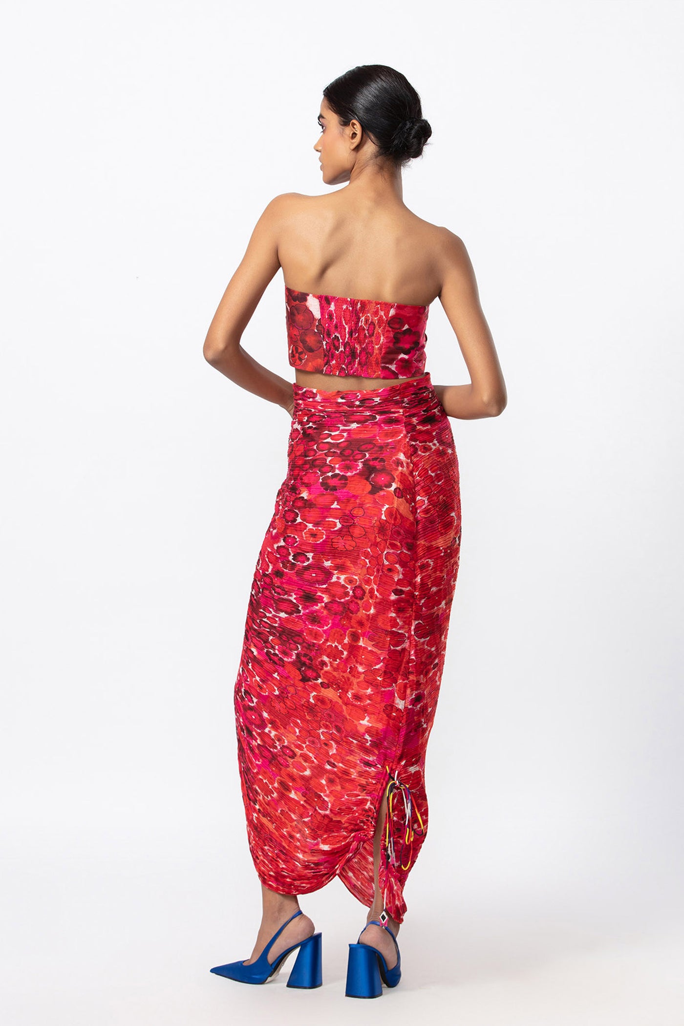Saaksha and Kinni Hand micro pleated skirt with zipper detailing indian designer online shopping melange singapore