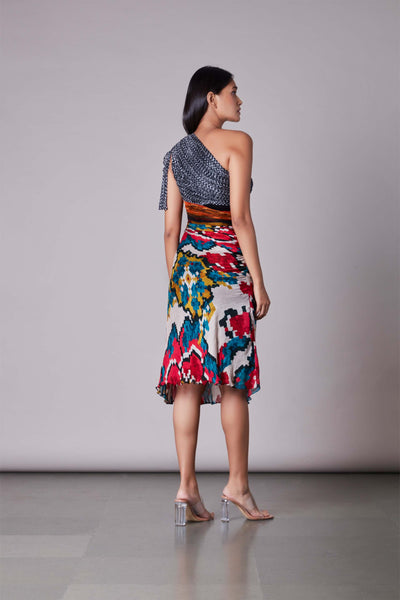 Saaksha & Kinni Trio Of Prints Summer Dress multicolor western indian designer wear online shopping melange singapore