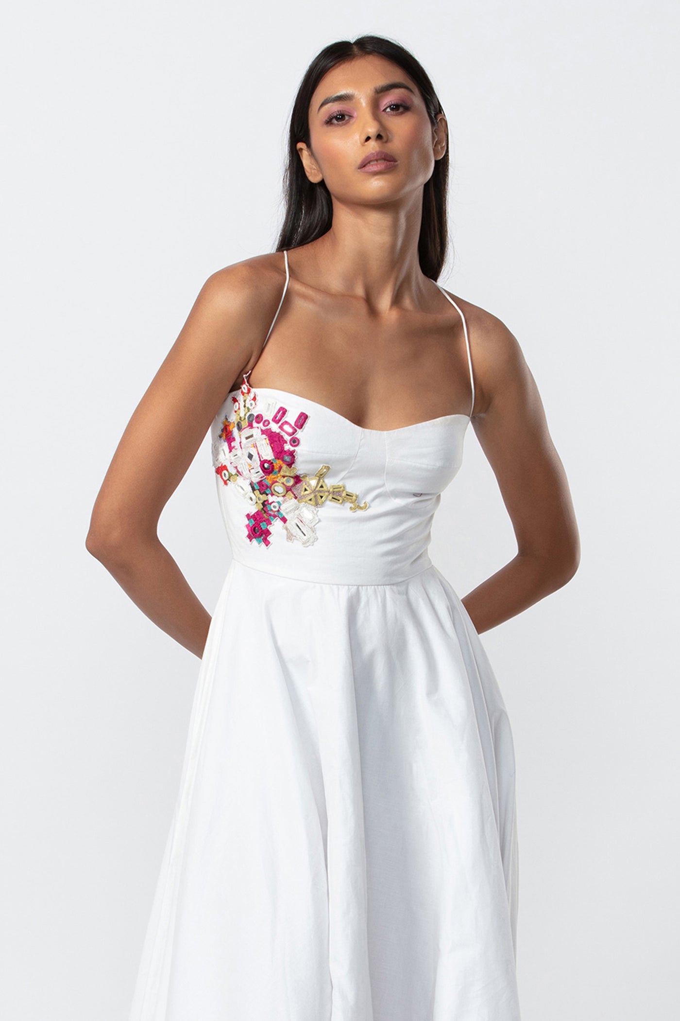 Saaksha and Kinni White summer frock indian designer online shopping melange singapore