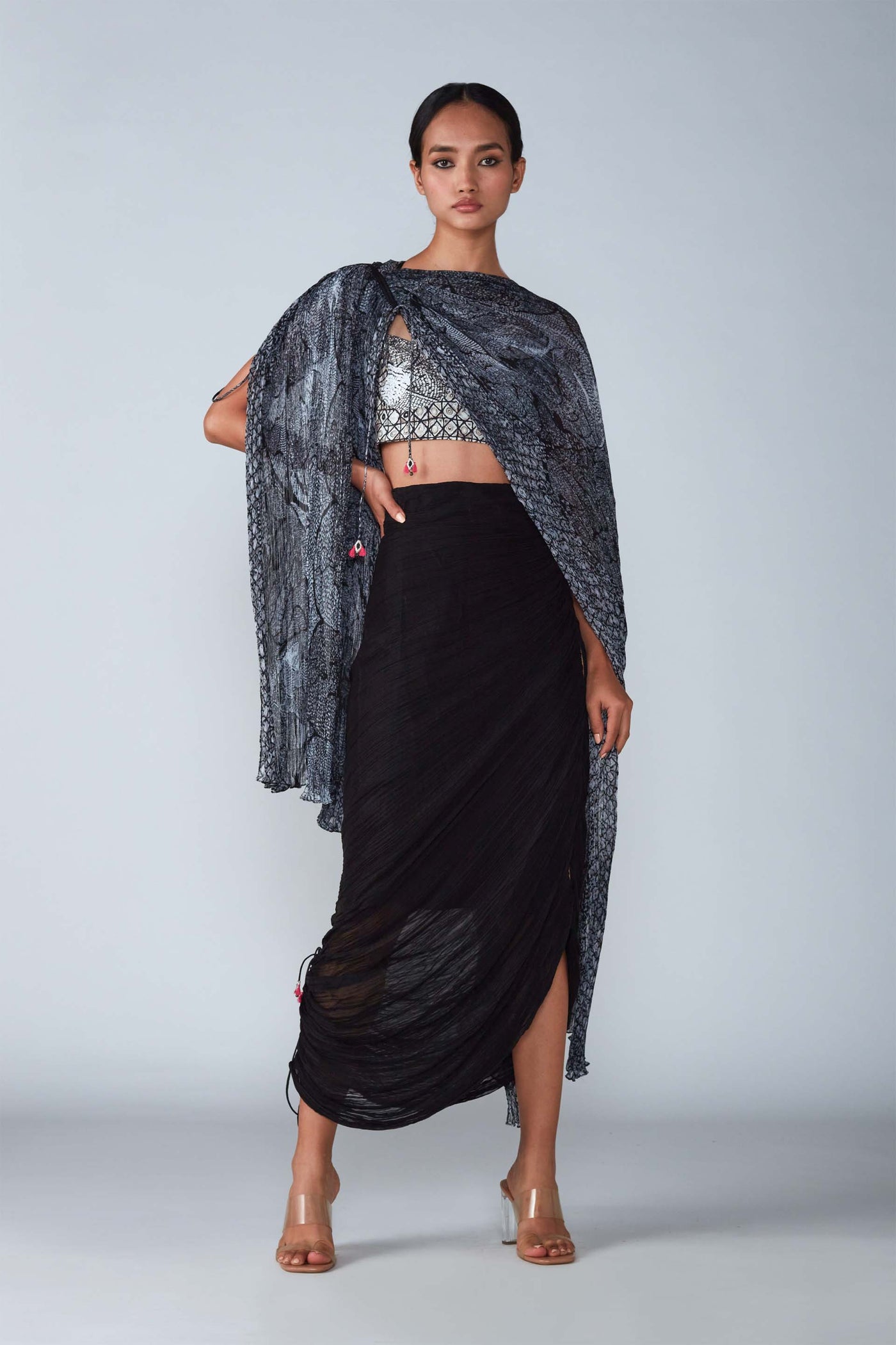 Saaksha & Kinni Abstract Tile Print Dupatta Shrug indian designer womenswear fashion online shopping melange singapore