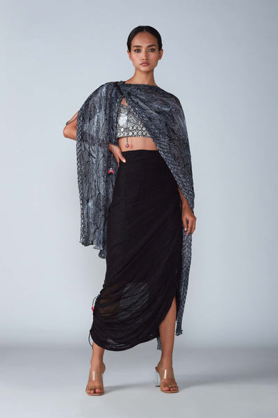 Saaksha & Kinni Micro Pleated Skirt With Zipper Detailing indian designer womenswear fashion online shopping melange singapore