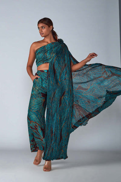 Saaksha & Kinni Abstract Wing Print Palazzo indian designer womenswear fashion online shopping melange singapore