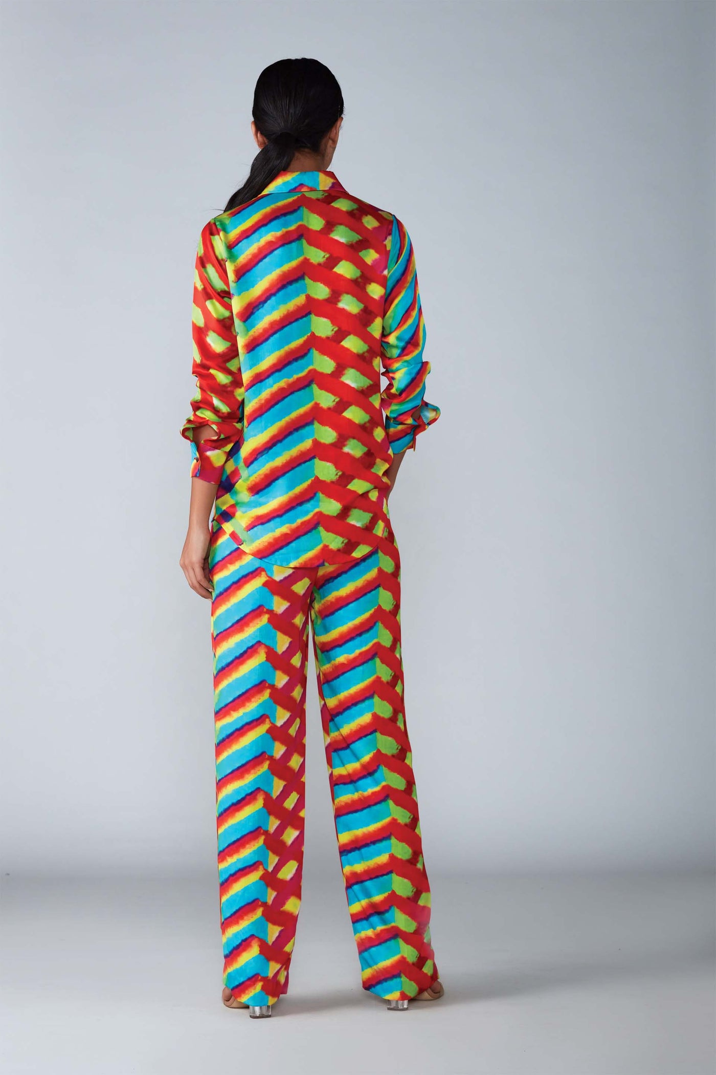 Saaksha & Kinni Leheriya Print High Waist Trousers With Elasticated Back indian designer womenswear fashion online shopping melange singapore