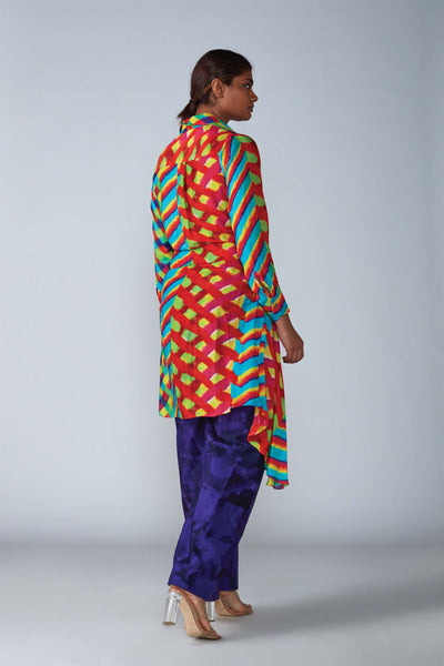 Saaksha & Kinni Leheriya Print Kurta With Attached Belt indian designer womenswear fashion online shopping melange singapore