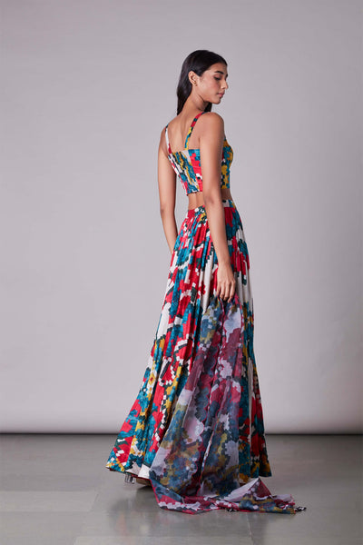 Saaksha & Kinni Ikat Print dupatta multicolor indian designer wear online shopping melange singapore