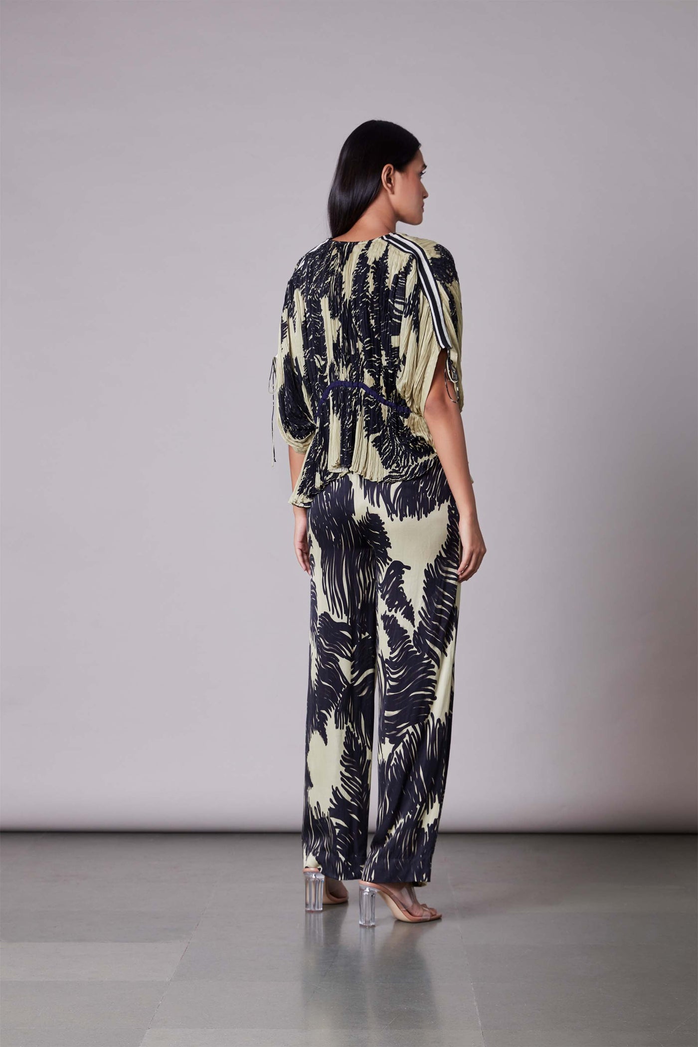 Saaksha & Kinni Scratch Print trousers multicolor western indian designer wear online shopping melange singapore