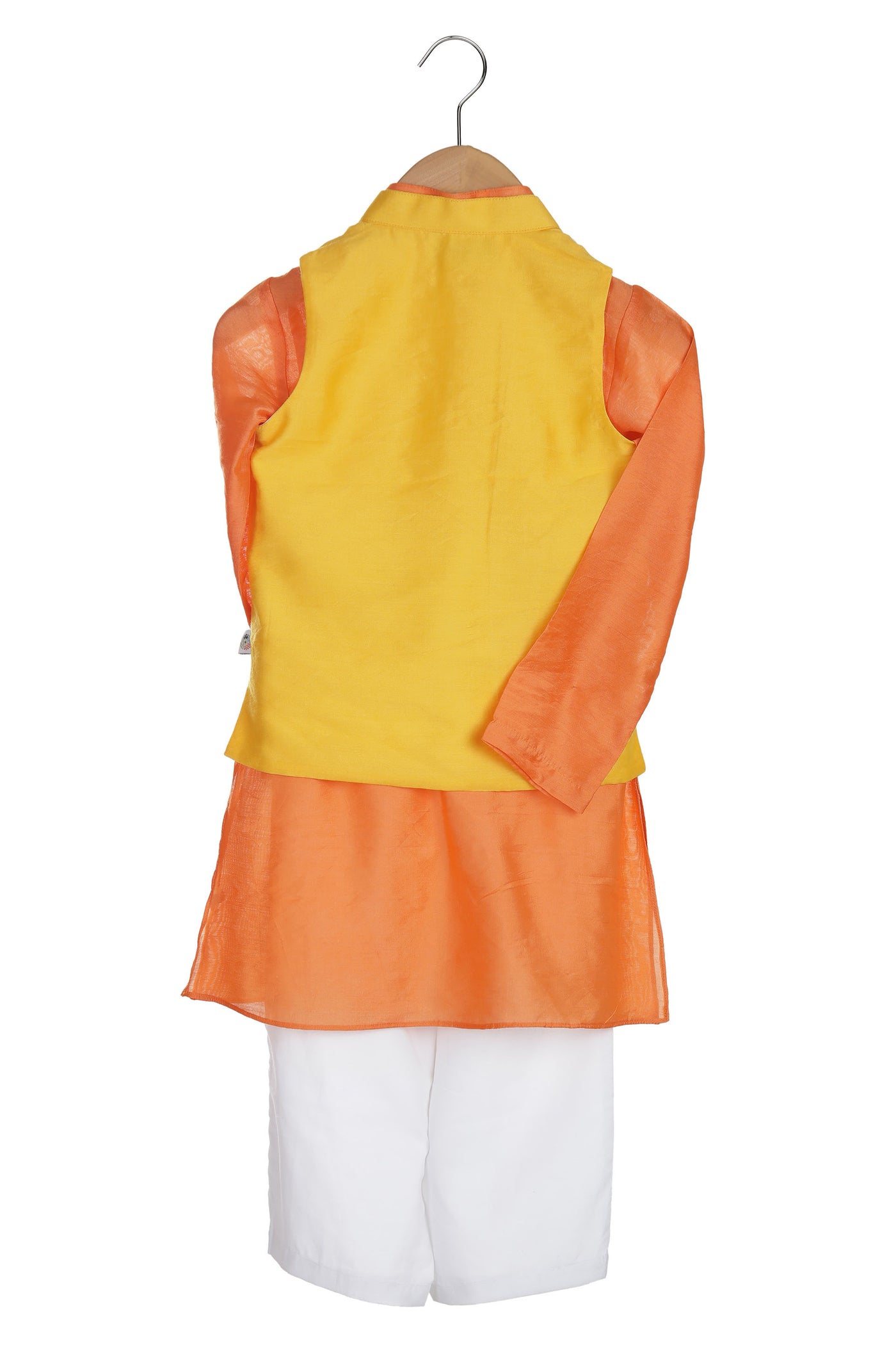 Mi ducle an'ya Saffron Side Open Bandhgala Set festive kidswear girls online shopping melange singapore indian designer wear