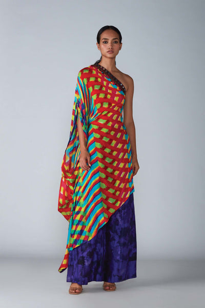 Saaksha & Kinni Abstract Print High Waist Palazzo With Elasticated Back indian designer womenswear fashion online shopping melange singapore