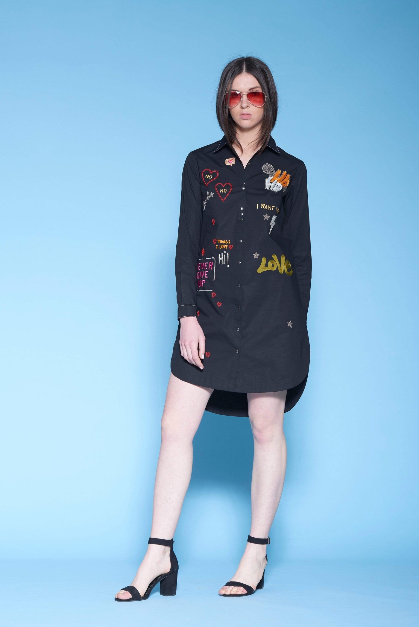 Grafitti Hi-Low Shirt Dress