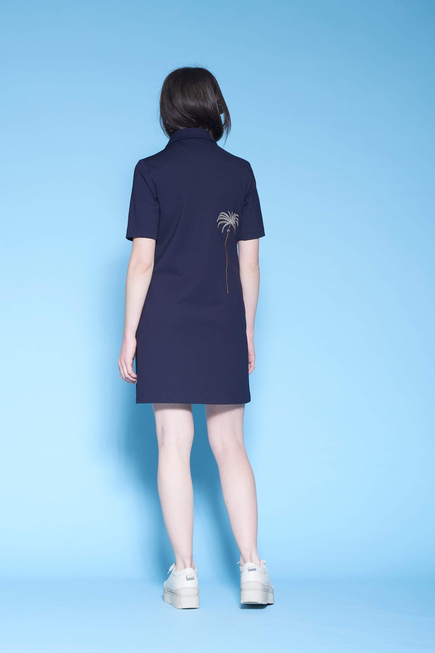 Palm Tree Polo T-Shirt Dress