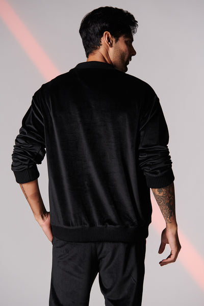 Shantanu & Nikhil Black Crested Hoodie indian menswear designer fashion online shopping melange singapore