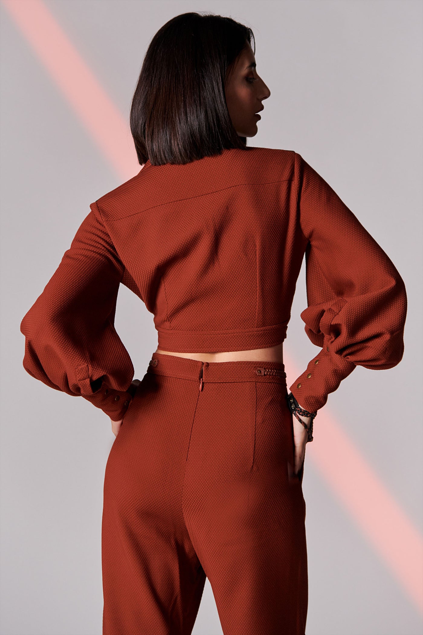 Shantanu & Nikhil Rust Jacket Shirt indian womenswear designer fashion online shopping melange singapore