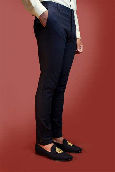 shantanu and nikhil Homme Senior Sepoy Navy Trouser menswear men online shopping melange singapore indian designer wear