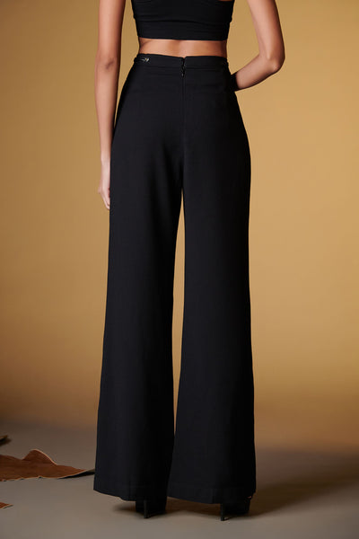 Shantanu and Nikhil Black Retro Flared Trousers indian designer wear online shopping melange singapore