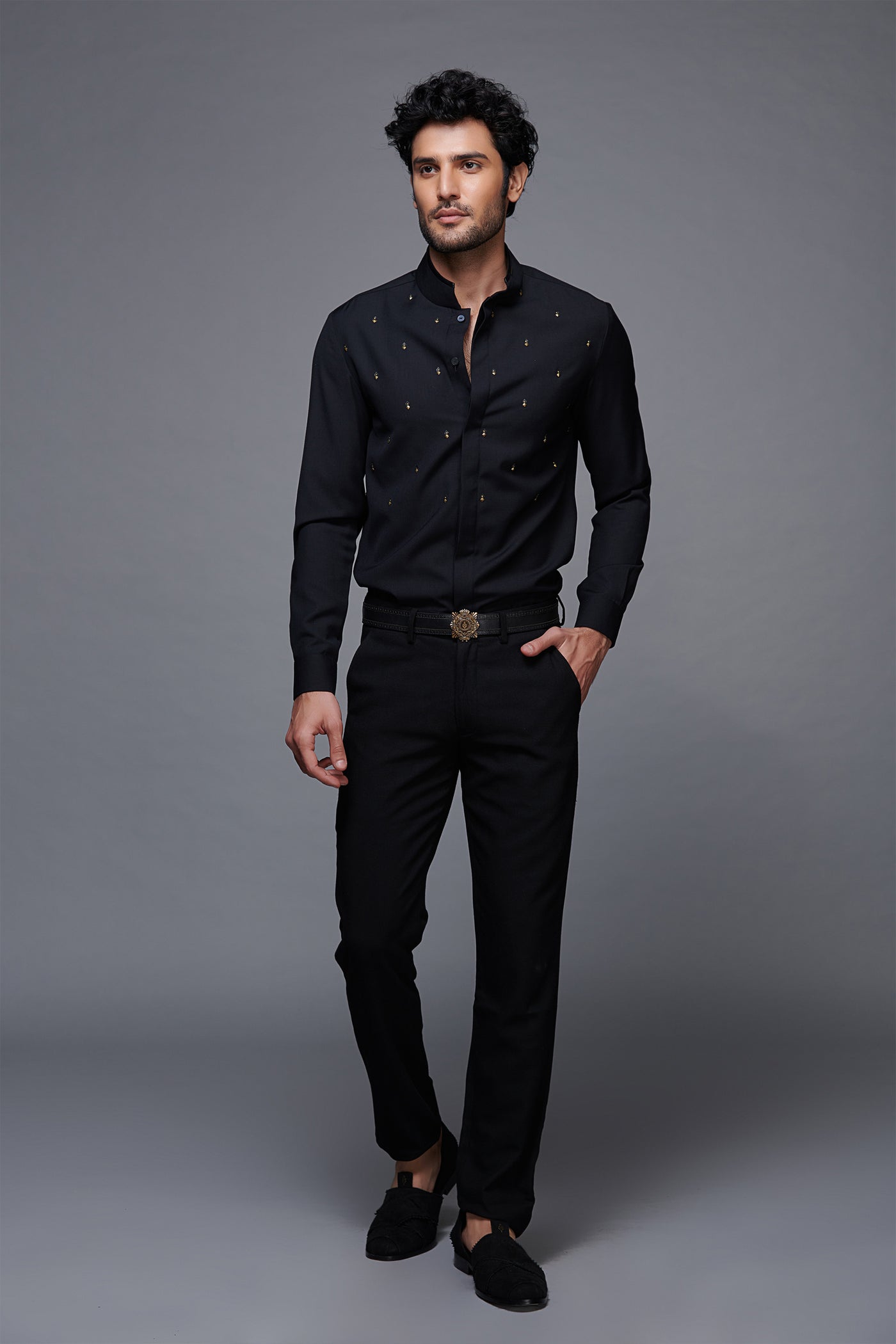 shantanu and nikhil Homme General Black Trousers menswear mens online shopping melange singapore indian designer wear