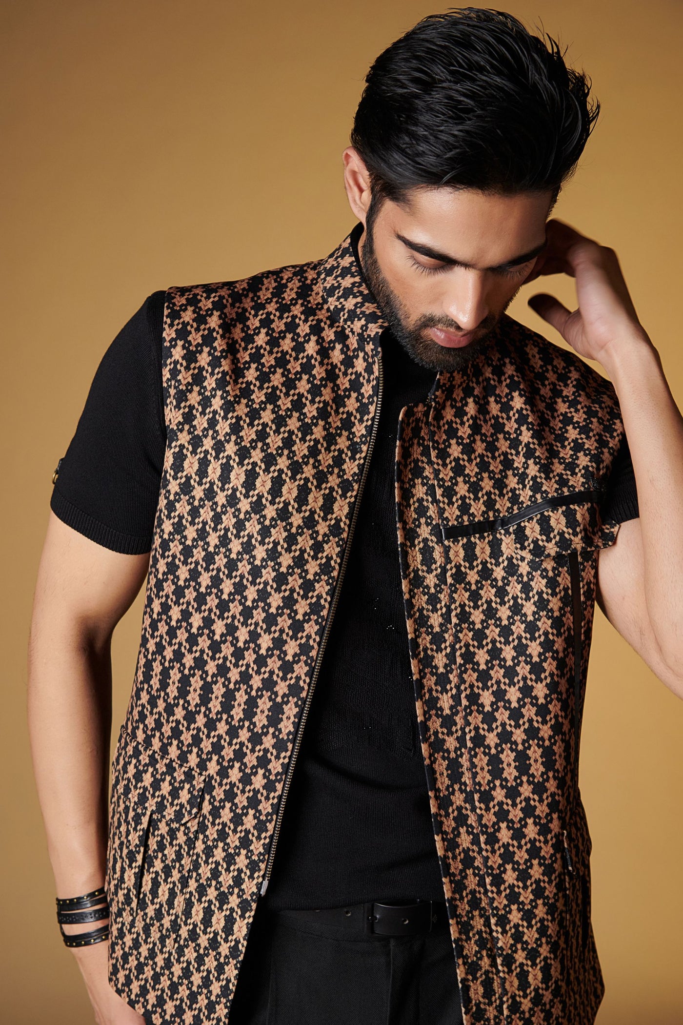 Shantanu and Nikhil Printed Waistcoat indian designer wear online shopping melange singapore