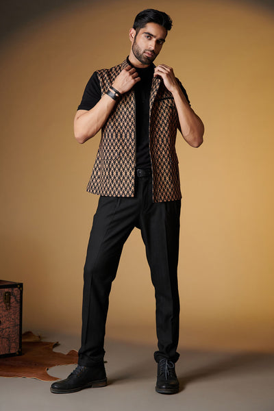 Shantanu and Nikhil Printed Waistcoat indian designer wear online shopping melange singapore