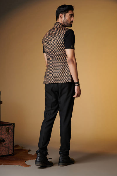 Shantanu and Nikhil Printed Waistcoat indian designer wear online shopping melange singapore