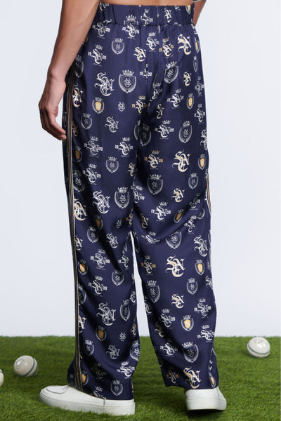 Shantanu and Nikhil SNCC Navy Twill Silk Trousers indian designer wear online shopping melange singapore