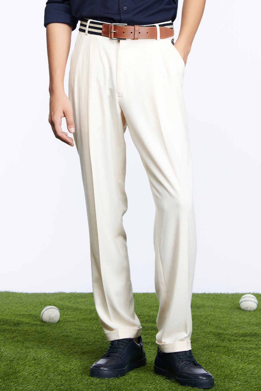 Shantanu and nikhil SNCC Wide Leg Trousers off white menswear online shopping melange singapore indian designer wear