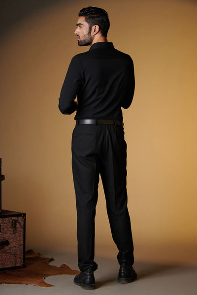 Shantanu and Nikhil Black Shirt with Rust Fringes indian designer wear online shopping melange singapore