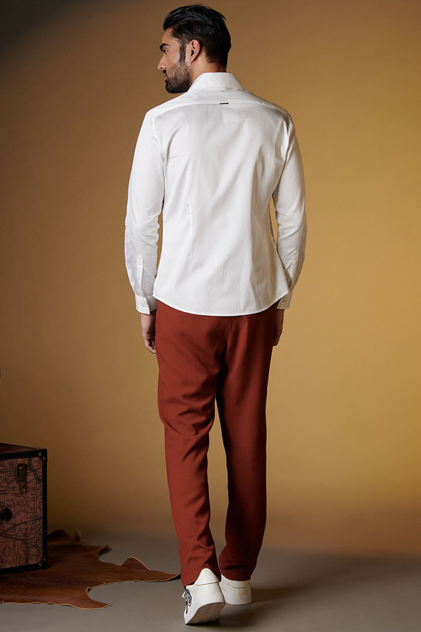 Shantanu and Nikhil Signature Shirt with Embroidered Crest indian designer wear online shopping melange singapore