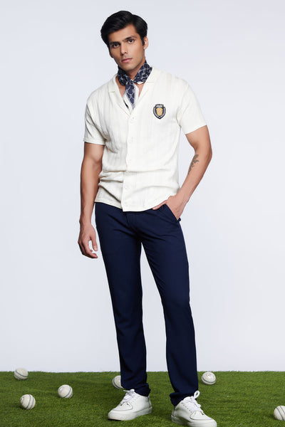 shantanu and nikhil menswear SNCC Bowling Shirt off white online shopping melange singapore indian designer wear