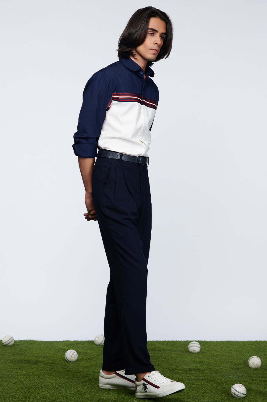 shantanu and nikhil menswear SNCC Colorblock Shirt off white online shopping melange singapore indian designer wear