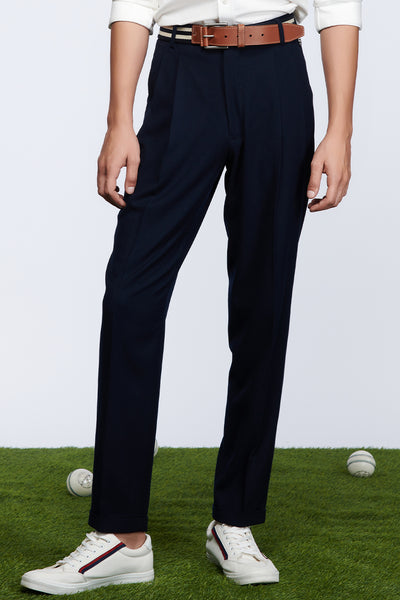 Shantanu and nikhil SNCC Navy Wide Leg Trousers menswear online shopping melange singapore indian designer wear