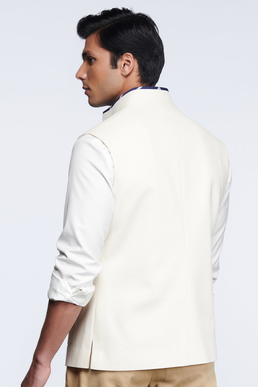 Shantanu and nikhil SNCC Off-White Waistcoat menswear online shopping melange singapore indian designer wear