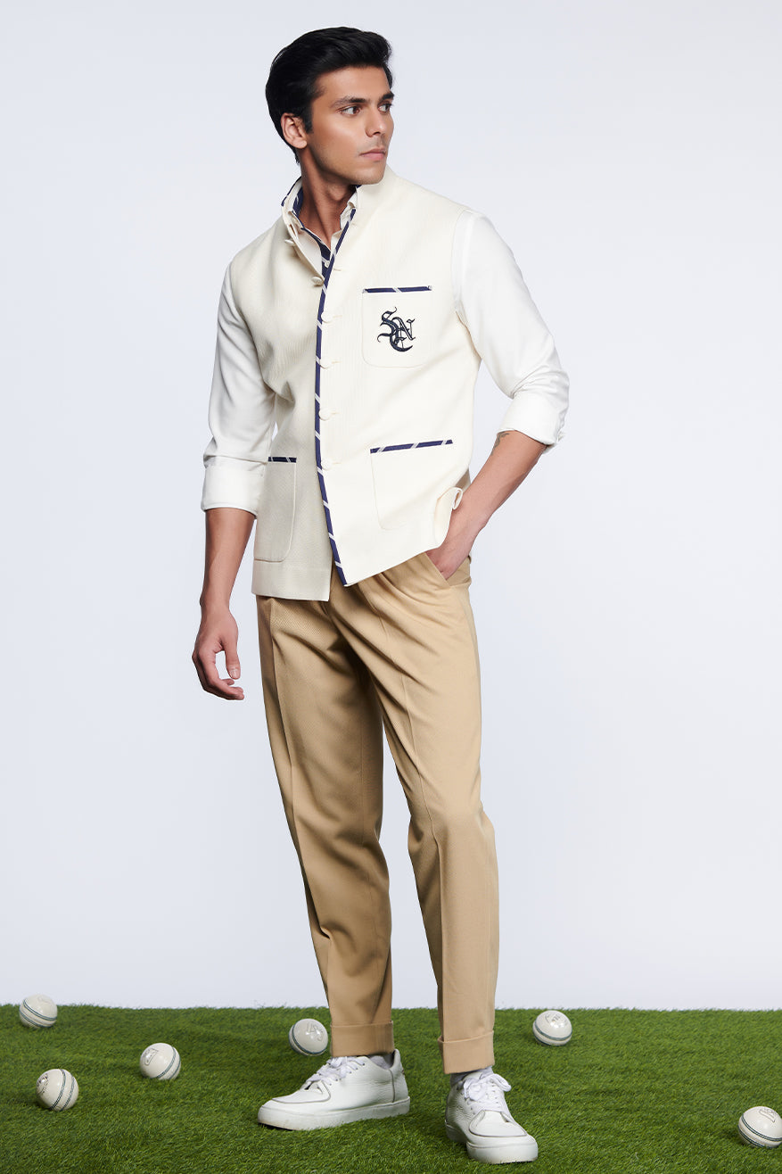 Shantanu and nikhil SNCC Off-White Waistcoat menswear online shopping melange singapore indian designer wear