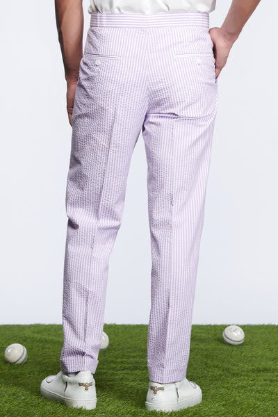 Shantanu and nikhil SNCC Pink Seersucker Trouser menswear online shopping melange singapore indian designer wear