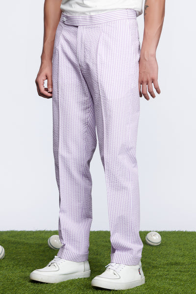 Shantanu and nikhil SNCC Pink Seersucker Trouser menswear online shopping melange singapore indian designer wear