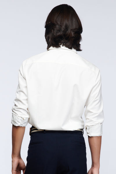 shantanu and nikhil menswear SNCC Shirt With Patch Logo off white online shopping melange singapore indian designer wear