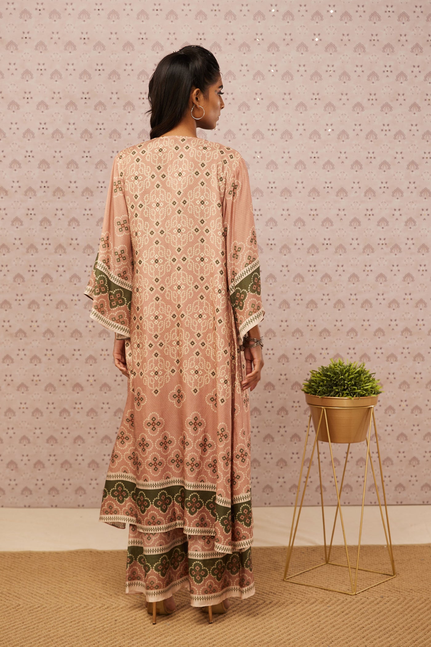 Sougat Paul Bandhej Printed Co-ord Set With Jacket western indian designer womenswear fashion online shopping melange singapore