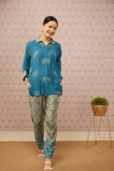 Sougat Paul Bandhej Printed Co-ord Set western indian designer womenswear fashion online shopping melange singapore