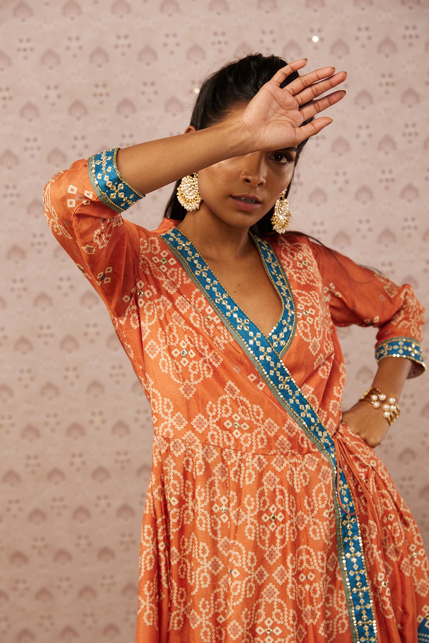 Sougat Paul Bandhej Printed Kurta Set western indian designer womenswear fashion online shopping melange singapore