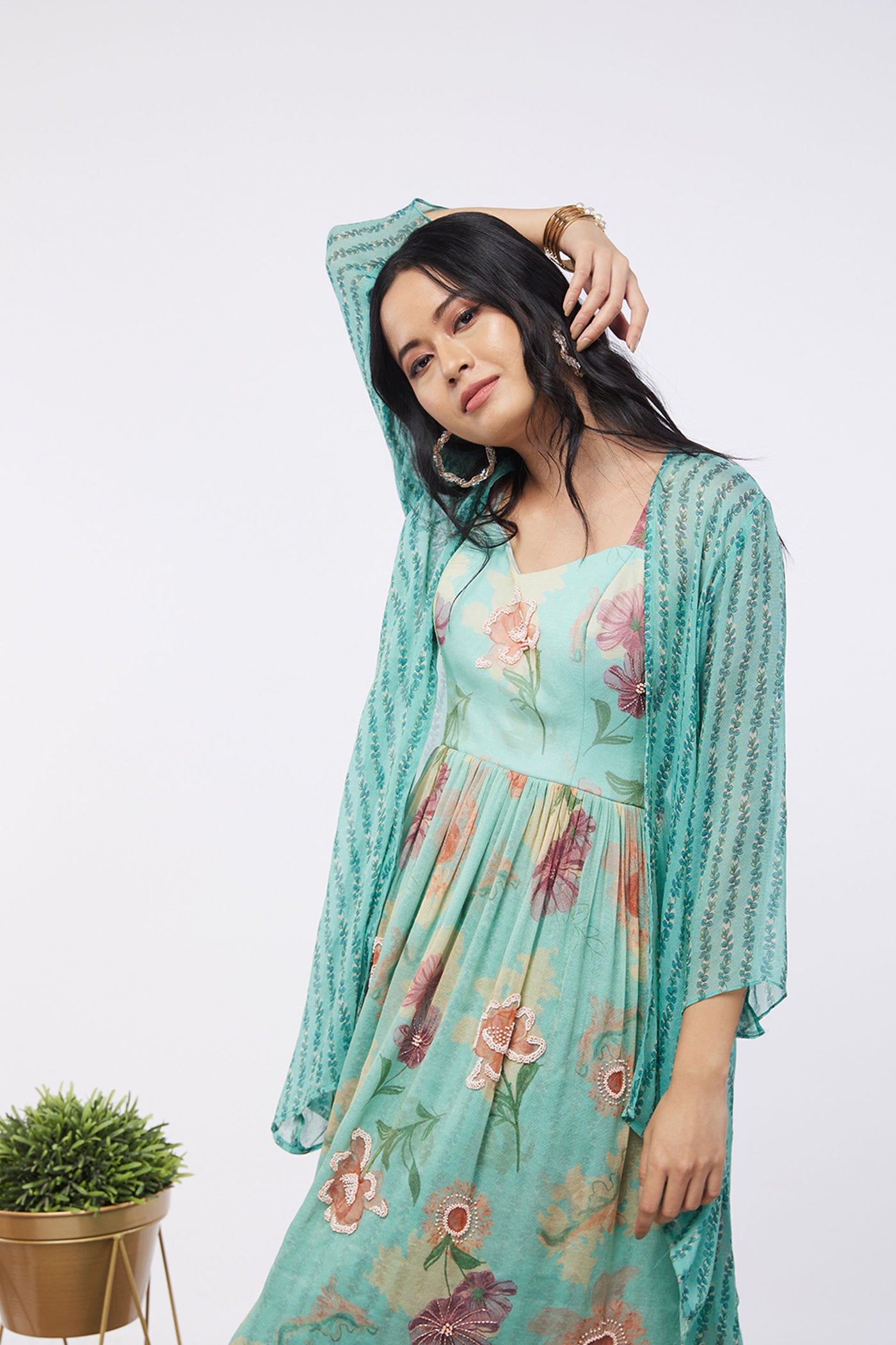 Sougat Paul Blooming Bud Printed Sharara Set western indian designer womenswear fashion online shopping melange singapore