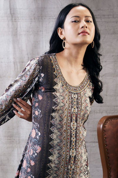 Sougat Paul Dilara Embroidered Kurta Set Indian designer wear online shopping melange singapore