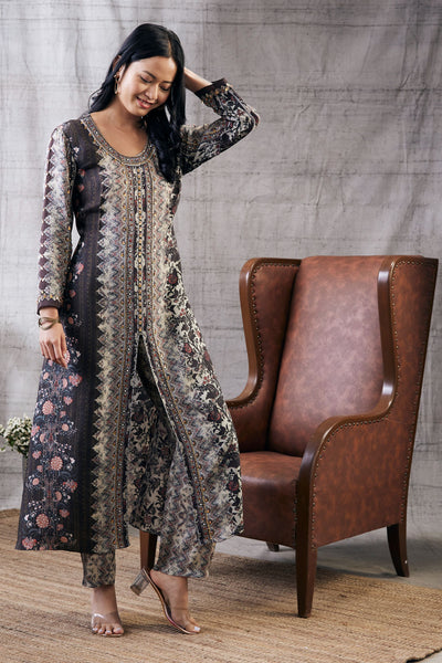 Sougat Paul Dilara Embroidered Kurta Set Indian designer wear online shopping melange singapore