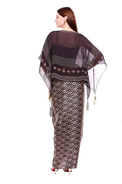Draped Skirt With Kaftan Top