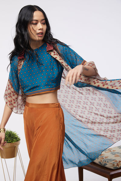 Sougat Paul Elements Printed Co-ord Set With Jacket western indian designer womenswear fashion online shopping melange singapore