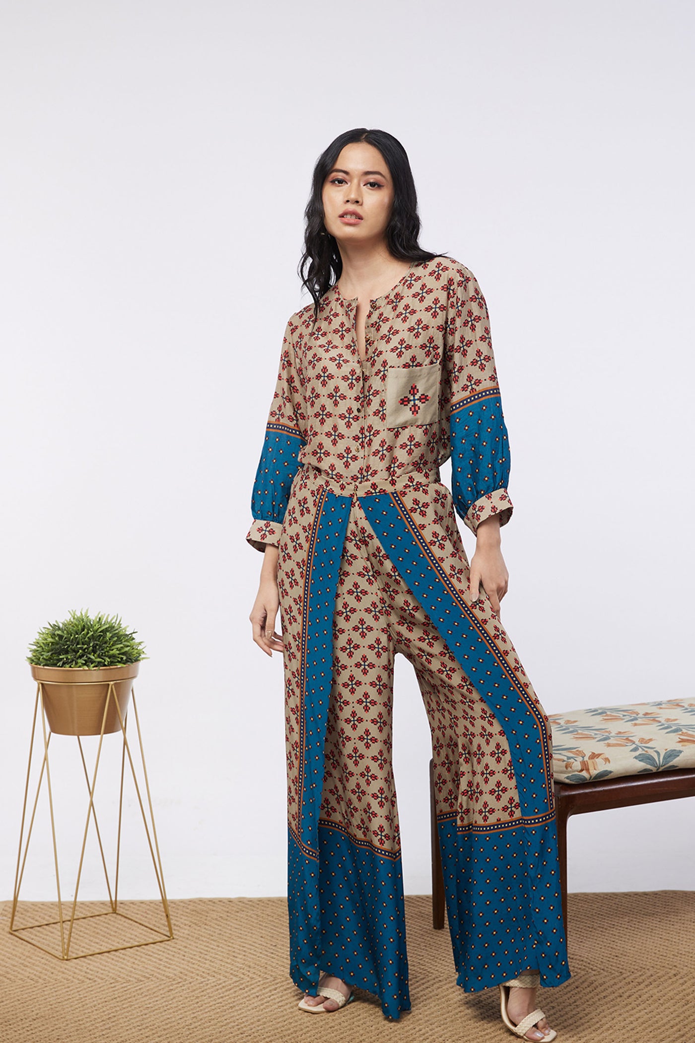 Sougat Paul Elements Printed Co-ord Set western indian designer womenswear fashion online shopping melange singapore