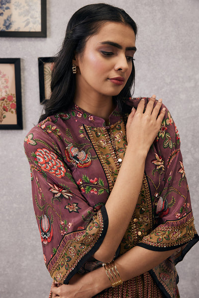 sougat paul Mehr Embroidered Kurta Set pink online shopping melange singapore indian designer wear