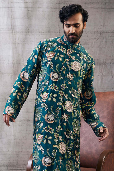Sougat Paul Menswear Mehr Printed Kurta Set Indian designer wear online shopping melange singapore