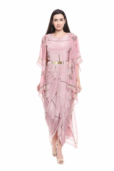 Mellow Rose Chiffon Draped Dress