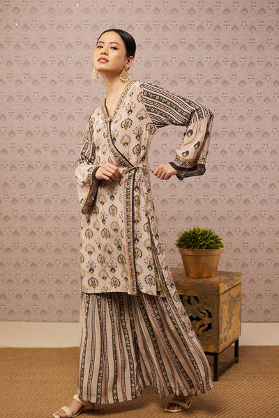 Sougat Paul Sarouk Embroidered Angarkha Set western indian designer womenswear fashion online shopping melange singapore