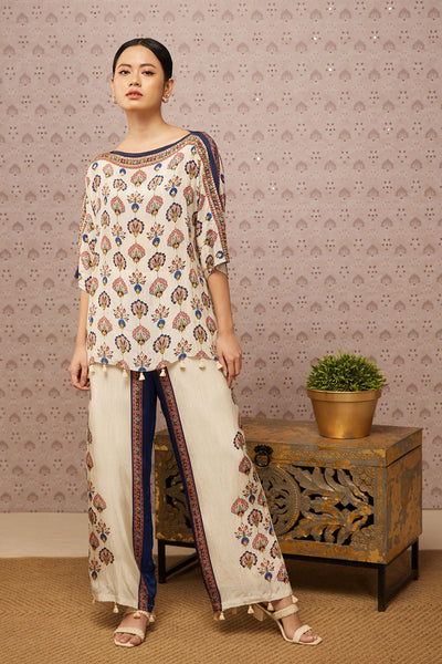 Sougat Paul Sarouk Printed Embroidered Co-ord Set western indian designer womenswear fashion online shopping melange singapore