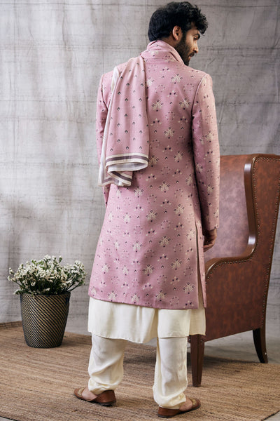 Sougat Paul Menswear Sarouk Printed Sherwani Set Indian designer wear online shopping melange singapore